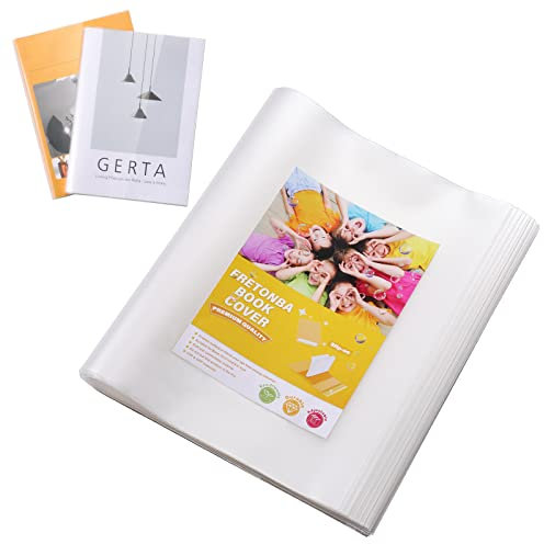 FRETONBA 10er Buchumschlag DIN A5 - Transparent Klar,Heftumschlag Transparent Genarbt für Lehrbücher, Bücher, Notizbücher und Übungsbücher Verwendet - Heftumschlag für Schule & Büro