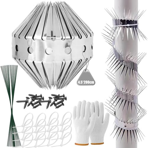 Coffee Life Plus 200cm protezione per martore in acciaio inox,cintura di protezione per martore,protezione contro arrampicata dei gatti,Cintura Repellente Gatti,Griglia Protezione Piante Alberi Tubi