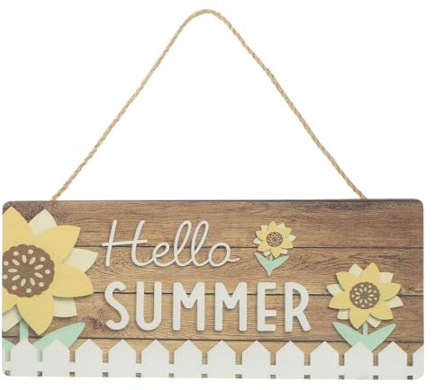 MAGICLULU Willkommensschild Im Sommer Haustürschild Sommer-hängeschild Sommerliche Haustürdekoration Hallo Sommerzeichen Türschild-dekoration Zum Aufhängen Beschilderung Hölzern Holz