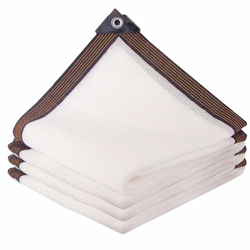 ZHJSHOU Shade Garden Netting Sunblock Shade Cloth,90% Garden Greenhouse Shading Pergola Shade Cover with Grommets and Rope, for Balcony Carports Patios Kennel Pond(White,2x4m)