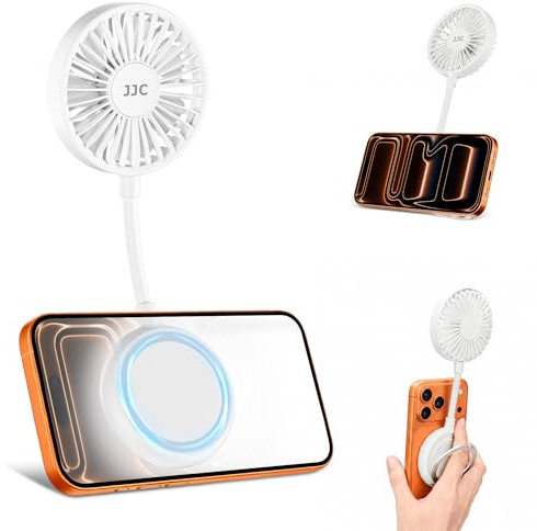 Handventilator für iPhone 17 Air 16 15 Pro Max, Mini-Magnetventilator mit 3 Geschwindigkeitsstufen, flexiblem Winkel und Handyhalterung, USB-Handventilator für Outdoor Reisen Camping und Strand | Mit flexiblem Winkel und Telefonring-Design, 3 Geschwindigkeiten, tragbarer USB-Schreibtischventilator