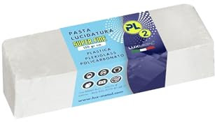 Lux Metal – Schleifpaste für Kunststoff PL2 150 g S. Feines Polieren von transparentem Plexiglas, Polycarbonat, Kunststoff, Polieren, Entfernen von Kunststoffkratzern, Plexiglas-Schleifpaste, Erneuern