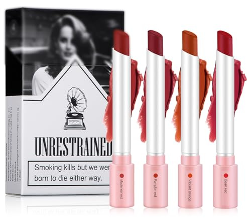 Lippenstift Set - Matt Rot Lipstick Hochpigmentierter Samt Lippenstifte - Lang Anhaltend Nicht Klebend Seidig Glatt Lipgloss Lippenstift Matt Für Frauen Mädchen Make Up