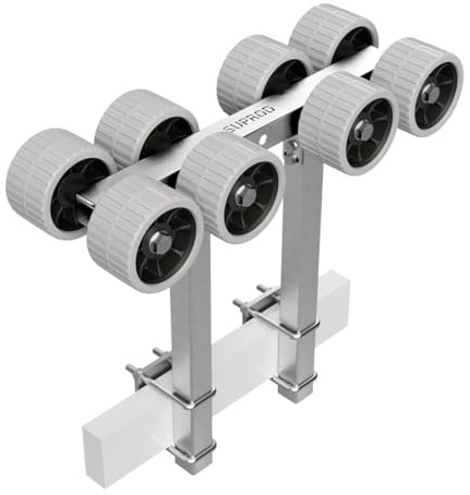SUPROD 8er Sliprollen mit 2 Stützen Sliphilfe Bootstrailer Eva RKSRLB-8D-EVA, Ø 120 mm