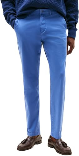 Tommy Hilfiger Pantalón Chino Hombre Core Harlem Essential Twill Relaxed Fit, Azul (Angora Blue), 34W/32L