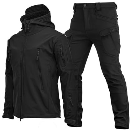 Ensemble De Combinaisons De Ski Pour Adultes, Veste Imperméable Isolée D'hiver Pour Hommes Et Pantalon À Ceinture, Ensemble De Combinaison De Ski Outdoor Adventures, Pour Le Ski(Black,L)