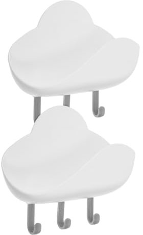 TOPBATHY 2pcs Cloud Shape Wall Mounted Soap Holder Plastic Soap Dish Detachable Hook Draining Bathroom for Kitchen and Shower