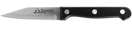 Zanetti, Coltello Sbucciatore Universale Modello Classic, Coltello Acciaio Inox, Lama 9 cm, Spessore 1.2 mm, Coltello Cucina, Manico Rivettato