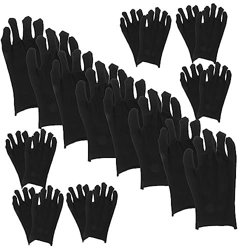 JECOMPRIS 12paare Schwarze Baumwollhandschuhe Arbeitsschutz Gepolstert Atmungsaktiv Schnittfest Für Garten Bau Industrie Komfortable Handschutz