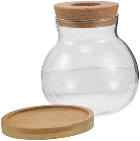 HEATSHAKING 2sätze Hydrokultur Vase Aus Mit Bambustablett Für Pflanzen-anzucht Für Home Und Bürodekoration Wasserbasiertes Pflanzenglasbehälter