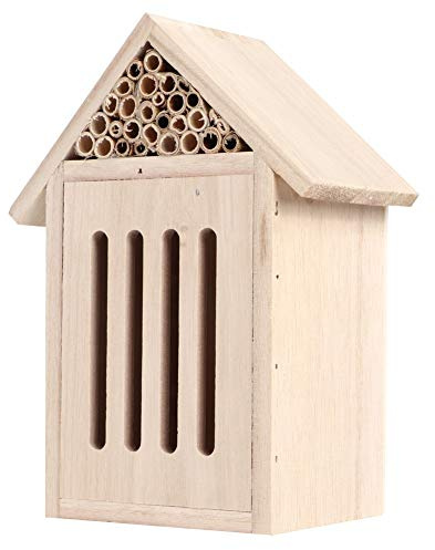 Brrnoo Fjärilshus, Trädgård Utomhus Trä Insekt Bee House Bee House Nyckelpiga Hus Trä Bug Rum Skydd Häckningslåda Dekoration för Bin Insekter Fjärilar Häckande för Upphängning (C)