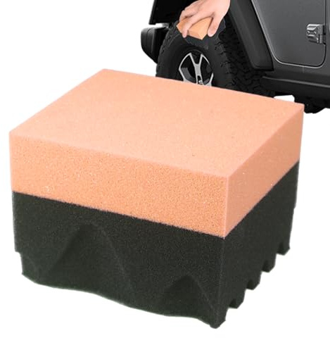 Dispositivo De Aplicación Para Neumáticos Brillante,Espuma De Limpieza Llantas - Mango Ergonómico Cepillo de Espuma Reutilizable para Cera Revestimiento Pulido Ventanas Pintura Ruedas