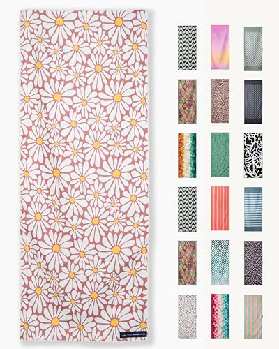 WOODSANDWAVES Strandtuch aus Mikrofaser - schnelltrocknend, leicht, kompakt - 180cm x 80cm - XL Badetuch - Handtuch für Reisen - saugfähig, sandfreies & großes Strandhandtuch (Flower Breeze, L)