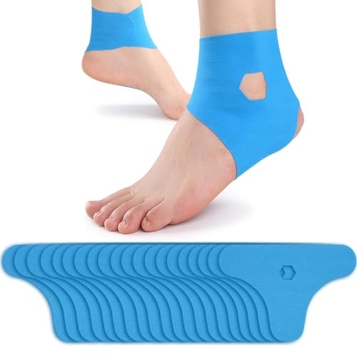 20 Stück Precut Kinesiotapes für Knöchel, Tape Sprunggelenk, Kinesiotapes Sprunggelenk, Vorgeschnitten Hautfreundlich, Wasserfestes Elastisches Physio Tape