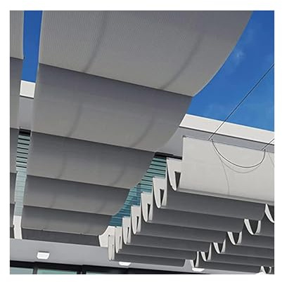 Tenda avvolgibile a forma di U ondulata, vela ombreggiante per esterni per balcone e terrazza, elegante copertura per tetto a pergola, soluzione ombreggiante a rete ondulata