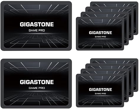 Gigastone SATA SSD 128GB (10-Pack) 2.5 inch SSD 500MB/s Upgrade Laptop PC Memory and Storage PS4 HDD Replacement 2.5 Internal Solid State Hard Drives SATA III SLC Cache 3D NAND Game Pro Performance