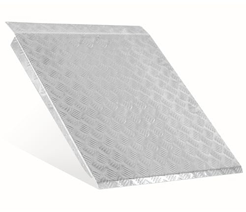 Huayaw Wheelchair Threshold Ramp Aluminum Ramp for Doorways and Steps 1300 lbs Capacity Fits 2to 8Step Heights for Scooters Walkers and Carts 33.55x31.7x2