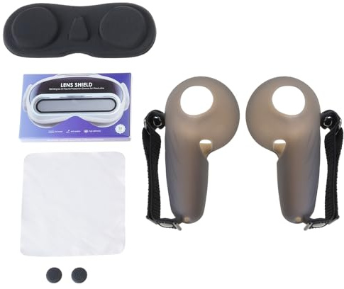 Cómodo paquete de accesorios para juegos VRs con cubiertas de silicona para controlador de lentes 4Ultra, funda de silicona