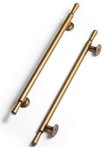 BEILEIOU Antike Messing Schrankgriffe– 192mm Lochabstand Vintage Schubladengriffe, für Küchenschränke Bad Schränke & Möbelgriffe Griffe Zinklegierung (5, Antik Messing, 192mm)
