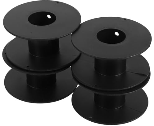 Enrouleur de Cable 69 en Plastique Noir, Bobine Légère Grosse Capacité | Rangement de Bobines, Enrouleur Guirlande, 4 Pièces, Usage Extérieur, pour Fil D'acier et Ligne de Pêche