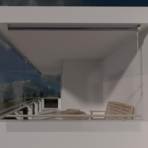 FRAMIG® Tenda a Caduta senza Cassonetto su Misura per Esterni Impermeabile, Antipioggia e Antivento, Telo PVC Cristal Trasparente, ideale per Balcone Veranda Gazebo Pergolati