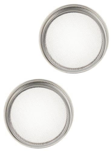 VALICLUD 2 Stück Edelstahl Keimglas Siebdeckel für 86mm Weithals Einmachgläser Spülmaschinenfest mit Breiter Öffnung zum Ausspülen und Abtropfen Geeignet für Sprossenzucht und