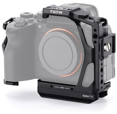 Tilta Gabbia A7 V, gabbia completa per fotocamera compatibile con Sony Alpha 7 V/A7 IV/A7R V con ricevitore cold shoe, filettature da 1/4”-20 e 3/8”-16 - Nero TA-T100-FCC-B