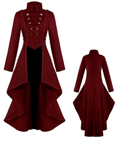 Viktoriansk för kvinnor, viktoriansk frack för dam,Vintage renässansjacka - Renaissance Steampunk frack, Vintage Renaissance Jacka, Victorian Swallow Tail Long Trench Jacket
