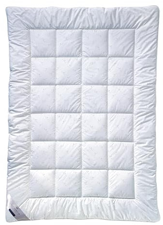 billerbeck Faser Bettdecke E21 King - mit Aloe Vera veredelte Faserdecke - 135 x 200 cm Ganzjahresdecke der Wärmestufe mittel, Weiß