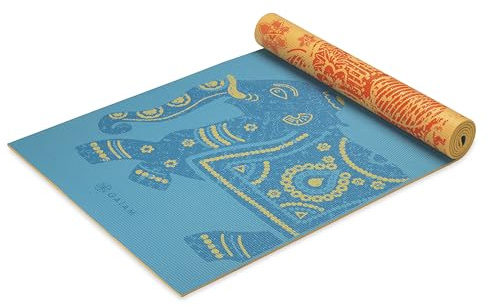 Gaiam Yoga Mat Premium Print Reversible Extra Thick Non Slip Exercise & Fitness Mat for All Types of Yoga, Pilates & Floor Workouts, Elephant, 6mm