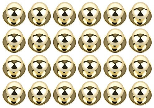 DESERMO 24er Set Kugelknöpfe für Kochjacken | Hochwertige Kochjackenknöpfe für alle Kugelknopf-Kochjacken | Profi Kochknöpfe mit metallisch-glänzendem Look (Gold)