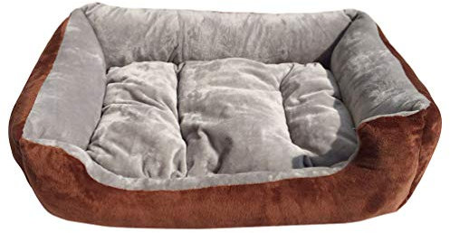 JEELINBORE Weich Waschbar Hundekorb Warm Katzenkorb Katzensofa Kissen Hundebett (Grau, L: 70 * 55cm)