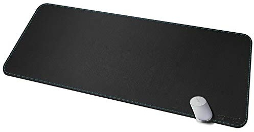 CENNBIE Alfombrilla de Escritorio de Piel 120x50cm XXL, Protector de Mesa Impermeable y Antideslizante, Alfombrilla de Ratón Grande para Oficina y Hogar (Negro)