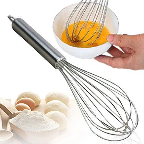 F-HOME Varillas De Batir, Batidor Manual, Batidor De Huevo Manual De Acero Inoxidable 304 Mezclador De Huevo Horneado De Mano