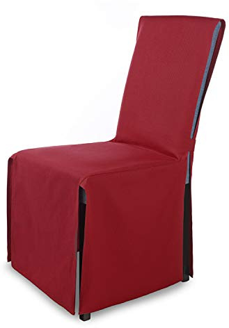 Scheffler Home Stuhlhussen Bordeaux 6er Set mit Schleife Mila | Festliche Stuhlbezüge für Hochzeit, Weihnachten und Geburtstag, elegante Bankett-Hussen für Ess- und Wohnzimmer