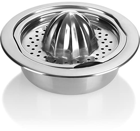 COM-FOUR® Spremiagrumi in acciaio inox - spremiagrumi per limoni, arance, lime - spremiagrumi manuale per la cucina (1 pezzo di spremiagrumi in acciaio inossidabile)