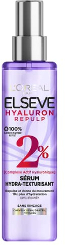 L’ORÉAL PARIS - Sérum Hydra-Texturisant pour Cheveux Déshydratés et Fatigués - Hydratation 72H - À l'Acide Hyaluronique - Elseve Hyaluron Repulp - 150 ml