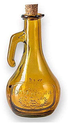Aceitera y vinagrera Antigoteo Vinagre Bottle Oil Poverter con tapón de Madera, dispensador de Aceite de Oliva de Vidrio de Gran Capacidad y Botella de vinagre (Color : Yellow)