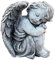 stoneandstyle Statue d'ange assis en pierre - Résistante au gel - Environ 6,7 kg