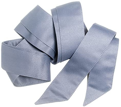 Maya Deluxe Women's Womens Ladies Satin Sash Waist Tie Ribbon Bow Accessory for Bridesmaids Bridal Wedding Prom Evening Occasion Belt, Dusty Blue, S-M