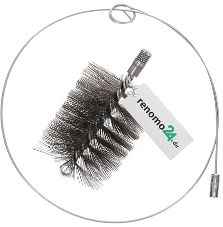 Renomo24 Heizkesselbürste + Schubstange Kaminbesen Flexstange Set Kehrbesen Schubstange (100mm, Schubstange - 1m)