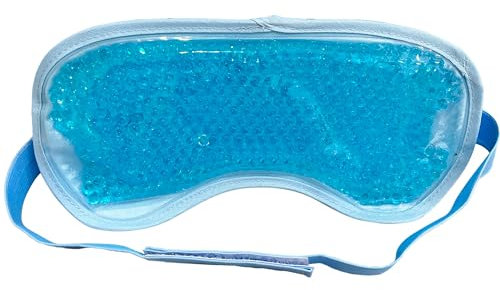 ThermoDR Maschera per occhi in gel - Maschera per occhi rinfrescante con tessuto felpato su un lato, perline di gel flessibili e cinturino elasticizzato - Maschere per occhi caldi e freddi per occhi