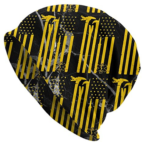 351 Unisex Wintermütze Feuerwehr-EMS-Flagge Sportmütze Bequeme Slouchy Beanie Mütze Klassische Chemo Turban Kopftuch Für Winter Outdoor Laufen