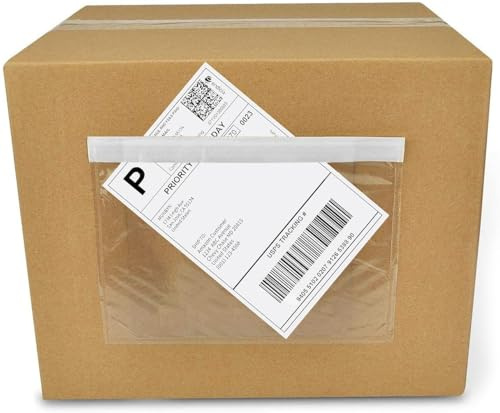 NefLaca 6 x 9 shipping label sleeves, 500Pcs Shipping Label Envelopes with Self-Adhesive Peel & Seal, Packing Slip Envelope Pouches for Invoices & Packaging