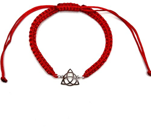 MASBARATA PULSERA MACRAME CON TRIQUETA EN PLATA DE LEY