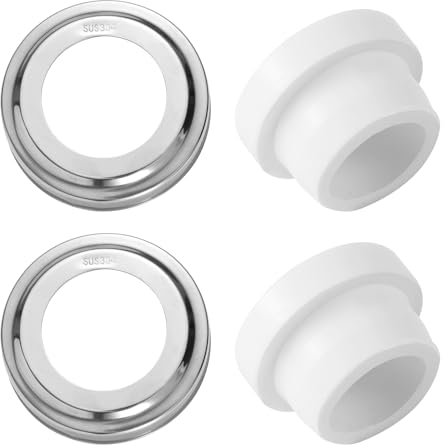 2pcs Pool Ladder Bumper, White Pool Step Rubber End Caps for 1.9 Inch/4.82cm Pool Ladder Pipes Pool Protective Liner Pool Ladder Refill Parts for Inground Pools