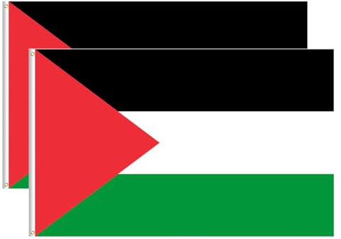 Palestina Bandera,Con Ojales De Latón,90 x 150 cm, Poliéster, Resistente a La Luz,Bandera Grande De Palestina,Día Nacional Jardin Callejeras Escuela Barra Fiesta Decoración
