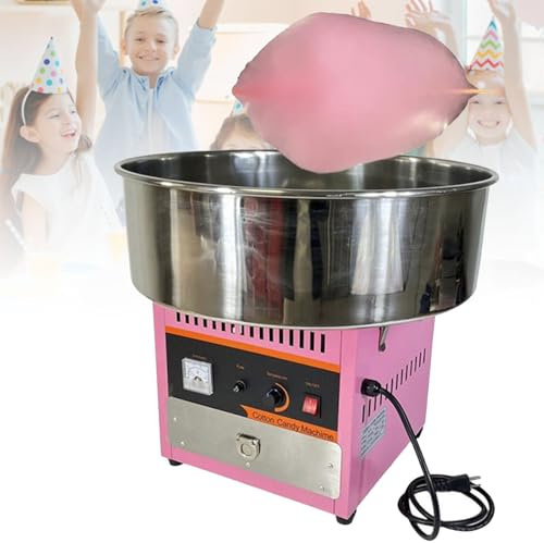 Hydravex Kommerzielle Zuckerwattemaschine, 1000 W elektrische Zuckerwattemaschine mit Zuckerschaufel und großer Aufbewahrungsschublade, für Home-Party-Karneval-Kindergeburtstage, Rosa