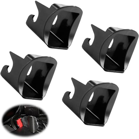 JUGCUT 2 Paar Kindersicherung Autositz Führungsschlitz Isofix Führungsrille Sicherheitsgurt Halterung Connector Universal Fit Schwarz