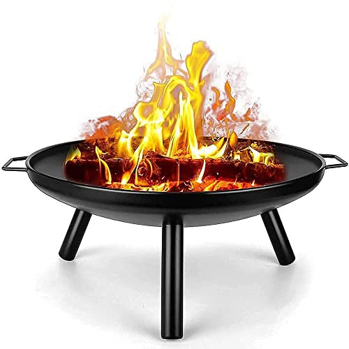 JFNHUTL BBQ-Grill für draußen, Feuerstelle für draußen, 24-Zoll-Terrassenofen, Holzofen, BBQ-Grill, Feuerstelle, Schale, runde Form, Holzofen, Feuerstelle für Camping, Picknick,